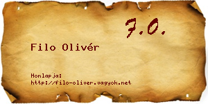 Filo Olivér névjegykártya